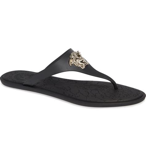 versace womens fur slides|Versace flip flops women's.